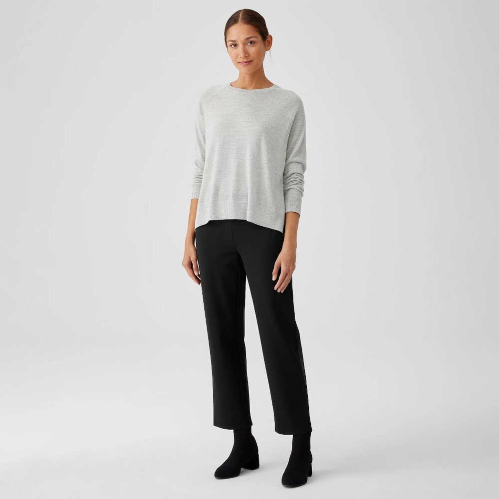 EILEEN FISHER Black Mid-Rise Pants Trousers size 6 Office Business Casual